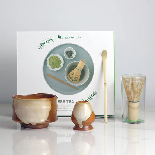 Komplettes Japanisches Matcha Tee Set mit Bambus-Schneebesen und Spout-Schüssel – Ideales Tee Set Geschenk für Teezeremonien-1