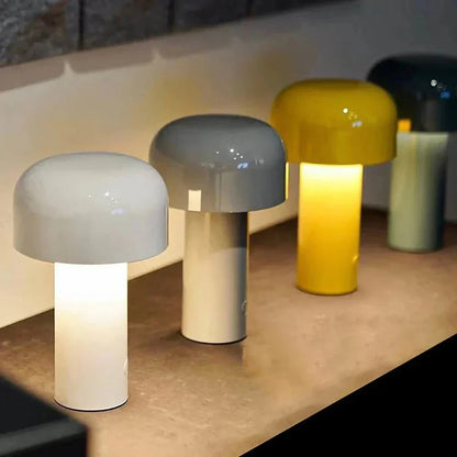 Vivolux | Italienischer Designer Pilz Tischlampe Nachtlicht - Tragbare kabellose Touchlampe