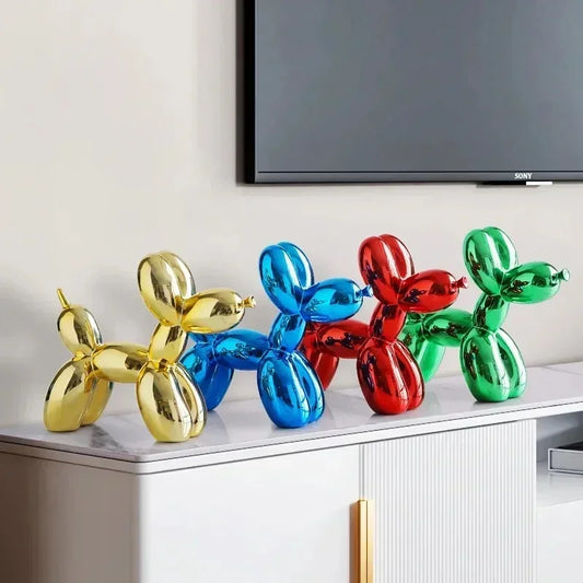 Vivolux | Nordic Ballon Hund Skulptur Harz Tier Ornament Kunst Skulpturen und Figuren Handwerk Hause Dekoration Zimmer Desktop Zubehör