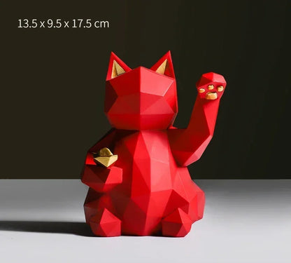Vivolux | Nordic Minimalismus Geometrie Glückskatze Statuen