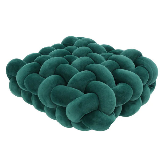 Vivolux | Wohnzimmer Weicher Plüsch Knoten Kissen Sofa Kissen Einfarbig Quadratisch Handgewebtes Zuhause Wurfkissen Quadratisches Gewebtes Sitzkissen Kissen