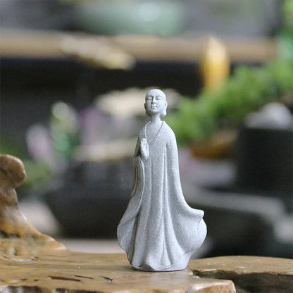 Vivolux | Buddha Stein Statue Kleine Buddhistischen Mönche Tibetischer Buddhismus Figuren Zen Garten Ornament Meditation Zuhause Aquarium Dekoration