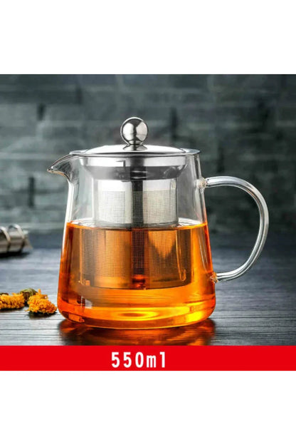 Vivolux | Edelstahl-Infuser-Glas-Teekanne