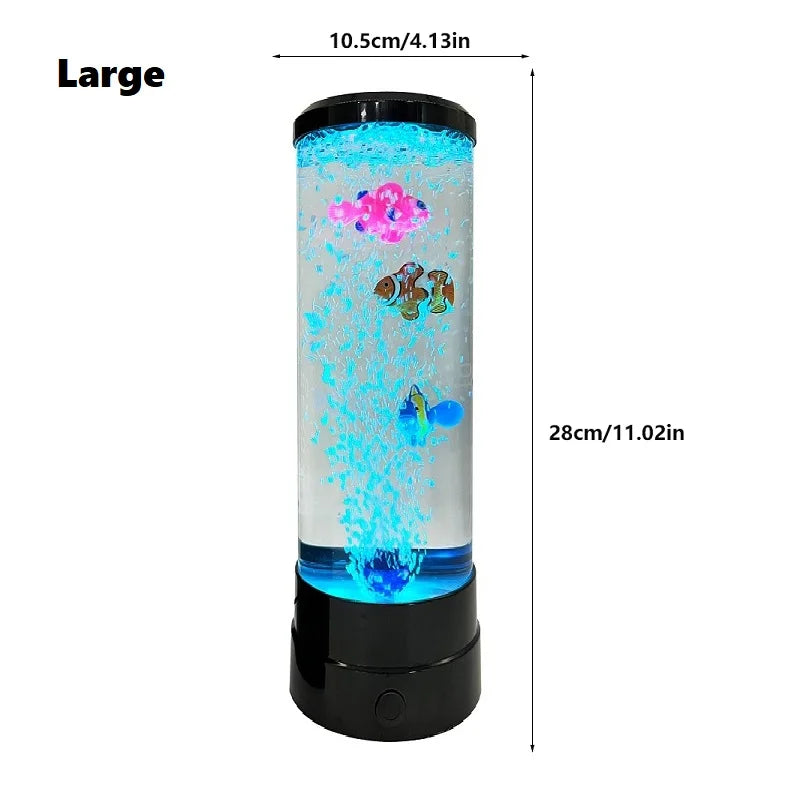 Vivolux | Simulated Led Colorful Large Bubble Fish Light Aquarium Tank Usb Night Light for Home Desk Bedroom Living Room