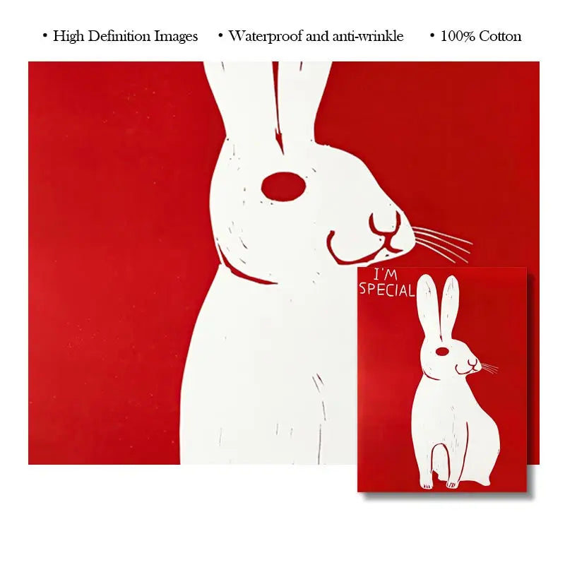 Vivolux | David Shrigley Rabbit Cat Wine Biscuit Train Wall Art Abstract Prints Canvas Painting Nordic Poster Pictures Living Room Decor