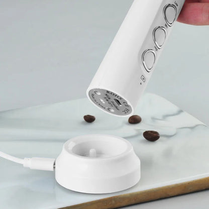 Vivolux | 3 In 1 Elektrischer Milchaufschäumer Wiederaufladbarer Milchschaumhersteller Handheld Aufschäumer Hohe Geschwindigkeiten Milchaufschäumer Getränkemischer Kaffee