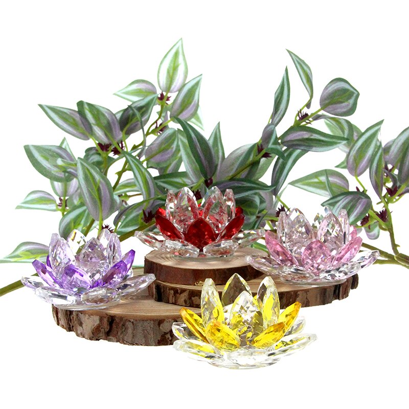 Vivolux | Kristall Lotus Blume Handwerk Glas Briefbeschwerer Hause Dekoration Ornamente Figuren Hause Hochzeit Party Decor Geschenke Souvenir
