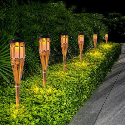 Vivolux | Solar-Fackel 5er-Set | Flammenoptik LED Gartenleuchten | Solarbetrieben | Dekoratives Licht für Außen