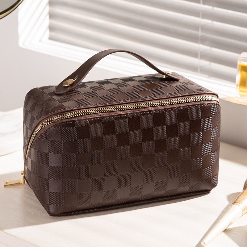 Vivolux |  Luxus Checkered Make-up Kosmetiktasche