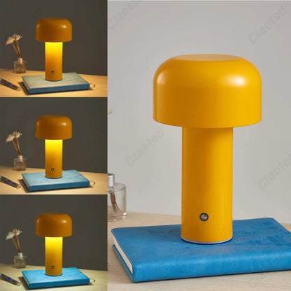 Vivolux | Italienischer Designer Pilz Tischlampe Nachtlicht - Tragbare kabellose Touchlampe
