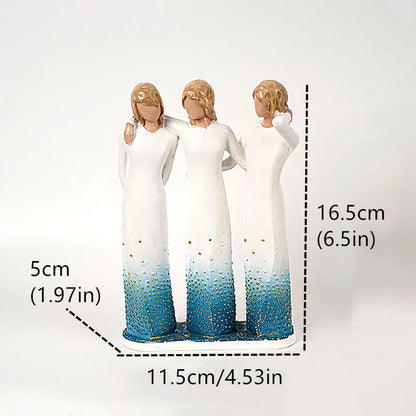 Vivolux | Statuette aus Kunstharz, Menschen, Familienfiguren, Skulptur, Figuren für Heimdekoration, Tischdekoration, Wohnzimmer, Engel, Umarmung, Hund, Vater, Kind