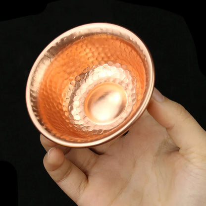 Vivolux | Nepalese reine Kupfer-Wasserbereitungs-Schüssel handgefertigtes Hammermuster heilige Wasser-Schüssel für Buddha Buddhismus-Zubehör
