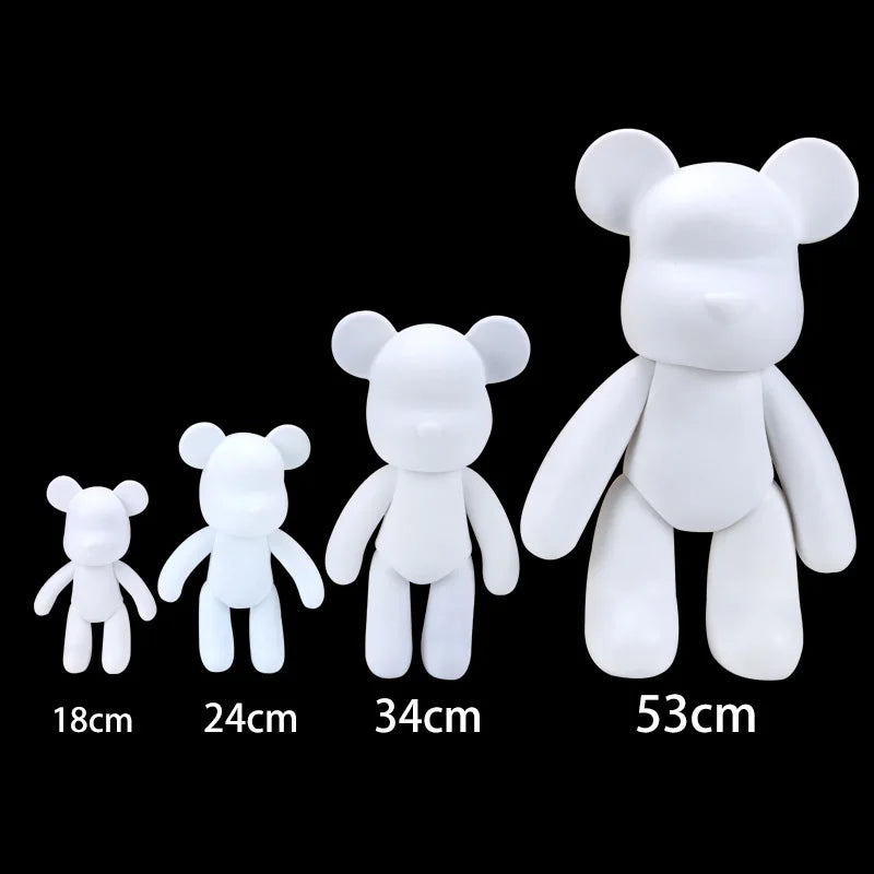 Vivolux | Graffiti Painted Fluid Violent Bear White Body Ornaments DIY Handmade Personalized Model Home Desktop Decoration Accessories New