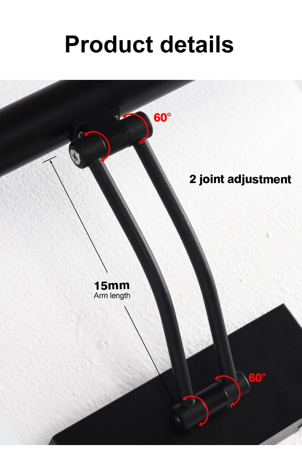 Vivolux | 80-100cm LED Wandlampe - Moderne schwarze/silberne Wandleuchte für das Badezimmer, innen montierte Bildleuchte