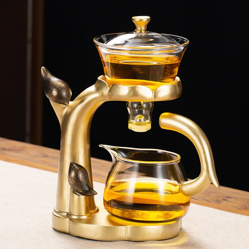 Vivolux | Kung Fu Teekanne Haushalt magnetische Absaugung halbautomatische faule Teezubereitung Werkzeug Glas Tee-Set