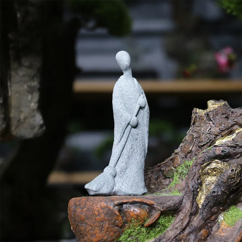 Vivolux | Buddha Stein Statue Kleine Buddhistischen Mönche Tibetischer Buddhismus Figuren Zen Garten Ornament Meditation Zuhause Aquarium Dekoration