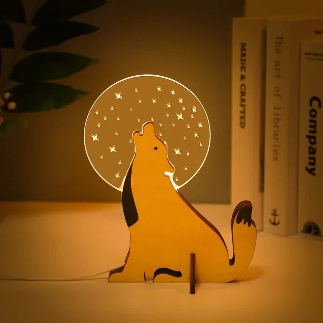 Vivolux | Charmante Holztiere LED Nachttischlampen