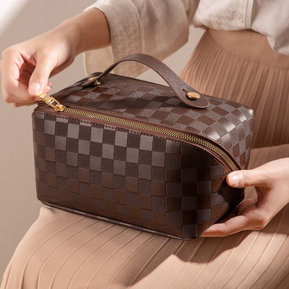 Vivolux |  Luxus Checkered Make-up Kosmetiktasche