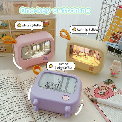 VIvolux | Mini Kunst TV Malerei Dekor Nachttischlampe