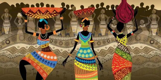 Vivolux | Große Größen Abstrakte Afrikanische Frau Leinwandmalerei