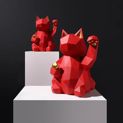 Vivolux | Nordic Minimalismus Geometrie Glückskatze Statuen