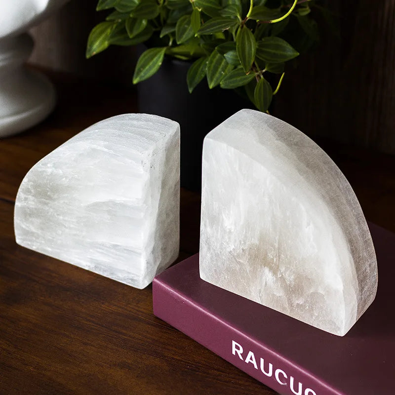 Vivolux | Onyxa Weißer Onyx Buchstütze | Elegantes Design | 1-teilig | Luxuriöse Deko & Funktionalität