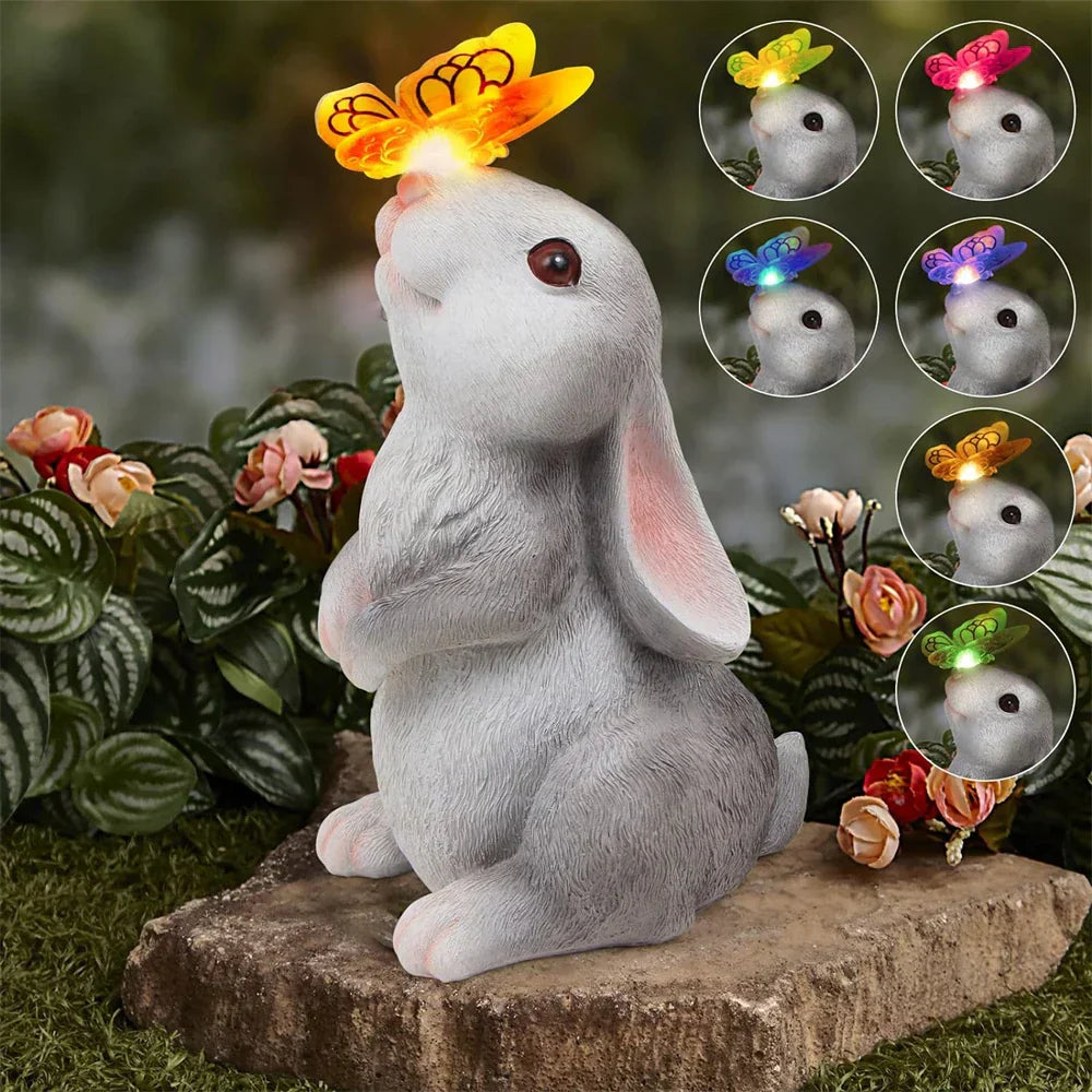 Vivolux | Schmetterling und Blumen Hase Gartenlicht