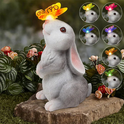Vivolux | Schmetterling und Blumen Hase Gartenlicht