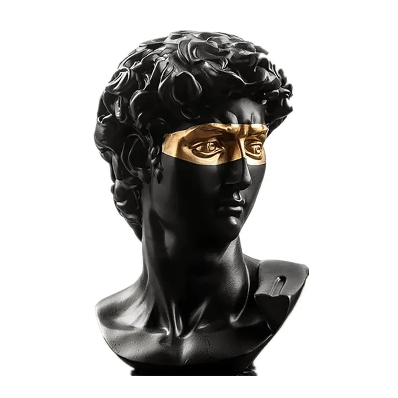 Vivolux | Statuen zur Dekoration, 15 cm, David, Couchtisch, Heimdekoration, Ornamente, Zimmerbüste aus Gips, weißes Harz, dekorative Kunstskulptur
