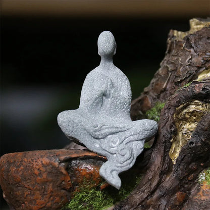 Vivolux | Buddha Stein Statue Kleine Buddhistischen Mönche Tibetischer Buddhismus Figuren Zen Garten Ornament Meditation Zuhause Aquarium Dekoration