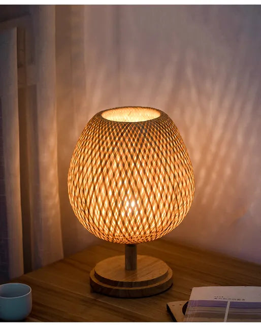 Vivolux | Rattanlampe - Stufenlos dimmbare Korblampe für Schlafzimmer- und Wohnzimmerdekoration
