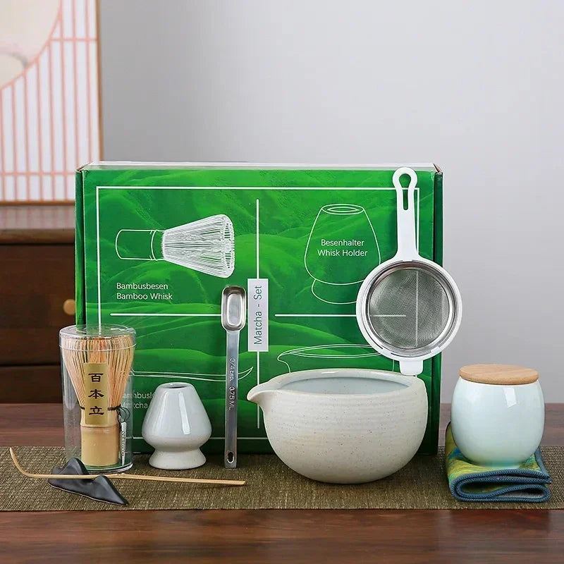 Variant image for 10-teiliges Japanisches Matcha-Set aus Bambus und Keramik – Komplettes Tee Zubehör für die Zeremonie im Teezubehör Shop-3