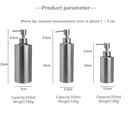 Vivolux | Eleganter Edelstahl Handpumpen Seifenspender 250ml/350ml/550ml