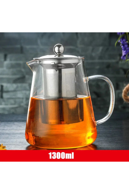 Vivolux | Edelstahl-Infuser-Glas-Teekanne
