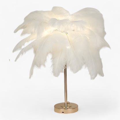Vivolux | FeatherGlow | Tischlampe mit Touch-Control - LED mit Federn für Hochzeiten und Raumdekoration