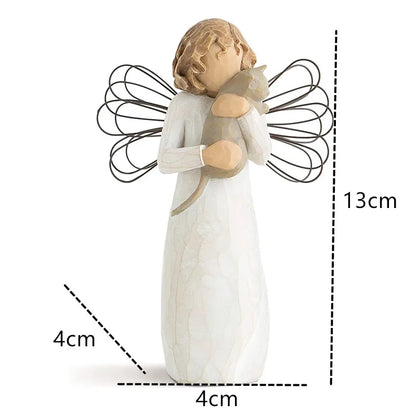Vivolux | Statuette aus Kunstharz, Menschen, Familienfiguren, Skulptur, Figuren für Heimdekoration, Tischdekoration, Wohnzimmer, Engel, Umarmung, Hund, Vater, Kind