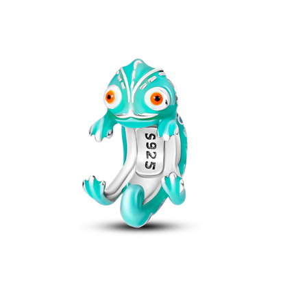 925 Silber Goldener Leopard Charms Perlen Bunte Chamäleon Nashorn Löwe Skarabäus Katze Anhänger Passend für Original Pandora Armband Schmuck