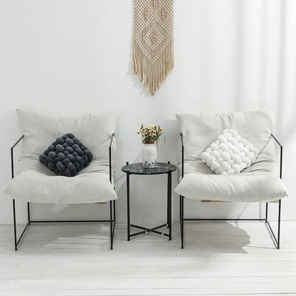 Vivolux | Wohnzimmer Weicher Plüsch Knoten Kissen Sofa Kissen Einfarbig Quadratisch Handgewebtes Zuhause Wurfkissen Quadratisches Gewebtes Sitzkissen Kissen
