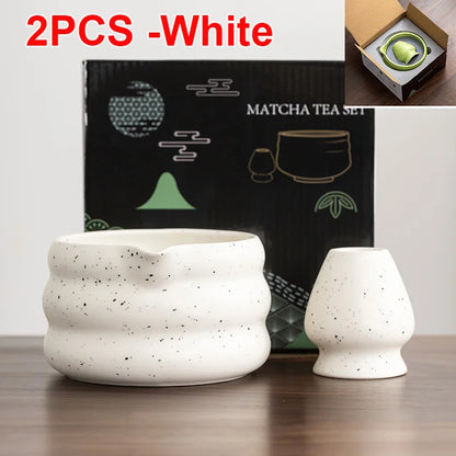 Variant image for Traditionelle Japanische Matcha-Schüssel mit Ausguss und Whiskhalter – Keramik Teezeremonie Set in Elegantem Farbverlauf-17