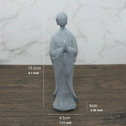 Vivolux | Buddha Stein Statue Kleine Buddhistischen Mönche Tibetischer Buddhismus Figuren Zen Garten Ornament Meditation Zuhause Aquarium Dekoration