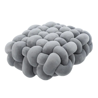Vivolux | Wohnzimmer Weicher Plüsch Knoten Kissen Sofa Kissen Einfarbig Quadratisch Handgewebtes Zuhause Wurfkissen Quadratisches Gewebtes Sitzkissen Kissen