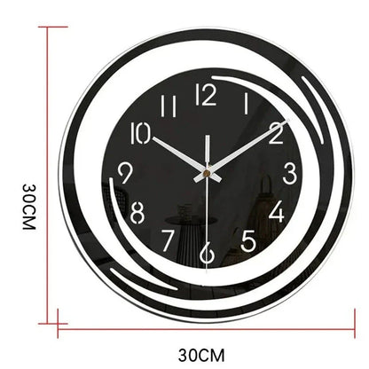 Vivolux | Acryl Wanduhr - Skandinavisches Design - Schwarz - Uhr