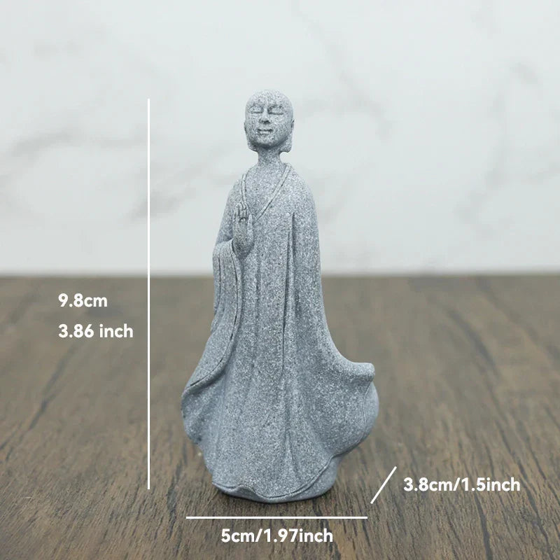 Vivolux | Buddha Stein Statue Kleine Buddhistischen Mönche Tibetischer Buddhismus Figuren Zen Garten Ornament Meditation Zuhause Aquarium Dekoration