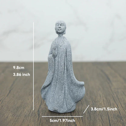Vivolux | Buddha Stein Statue Kleine Buddhistischen Mönche Tibetischer Buddhismus Figuren Zen Garten Ornament Meditation Zuhause Aquarium Dekoration