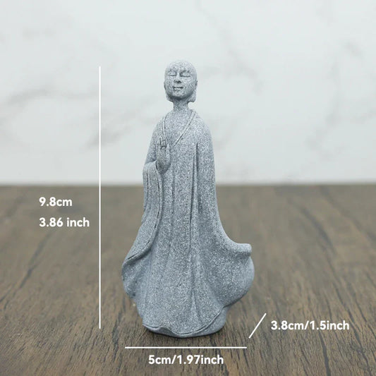 Vivolux | Buddha Stein Statue Kleine Buddhistischen Mönche Tibetischer Buddhismus Figuren Zen Garten Ornament Meditation Zuhause Aquarium Dekoration