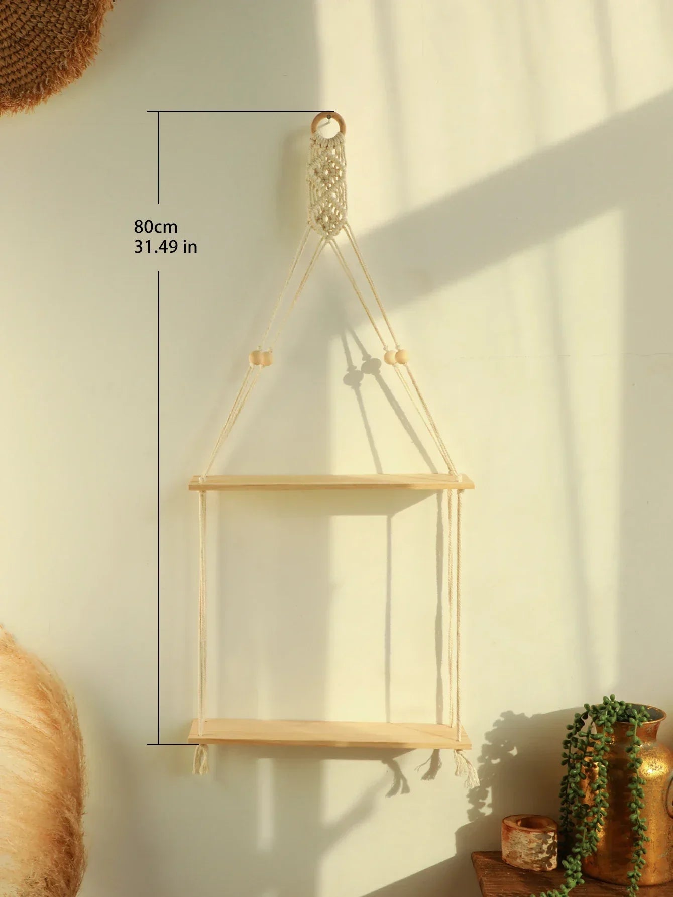 Vivolux | Wandregal – Holz – Hängeregale – Boho-Heimdekoration – Raumdekoration