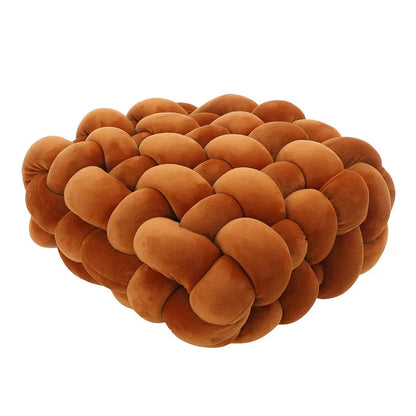Vivolux | Wohnzimmer Weicher Plüsch Knoten Kissen Sofa Kissen Einfarbig Quadratisch Handgewebtes Zuhause Wurfkissen Quadratisches Gewebtes Sitzkissen Kissen