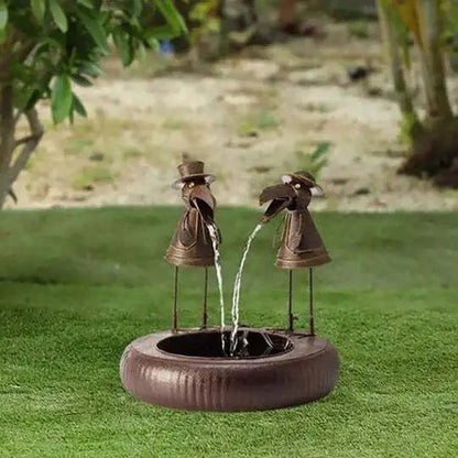 Vivolux | Tierfiguren | Bezaubernder Wasserfall-Brunnen für draußen