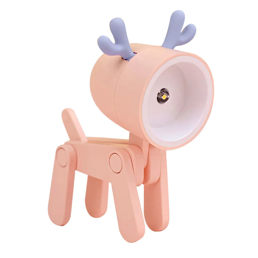 Vivolux | Süße LED-Nachtlampe - Mini-Hund, Hirsch, Dinosaurier Falt-Tischlampe für das Kinderzimmer