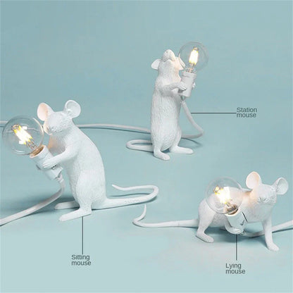 Vivolux | Moderne LED Tier Tischlampen: Harz Ratte, Katze und Eichhörnchen Nachtlichter